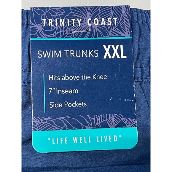 Trinity Coast Mens XXL Swim Trunks W/ 7" Inseam & Side Pockets Blue Gradient - Picture 8 of 10